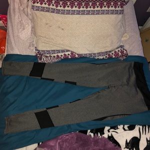 Black and gray leggings